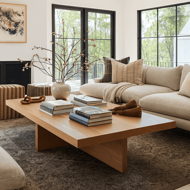 Minimalist Solid Wood Coffee Table For Modern Living Rooms