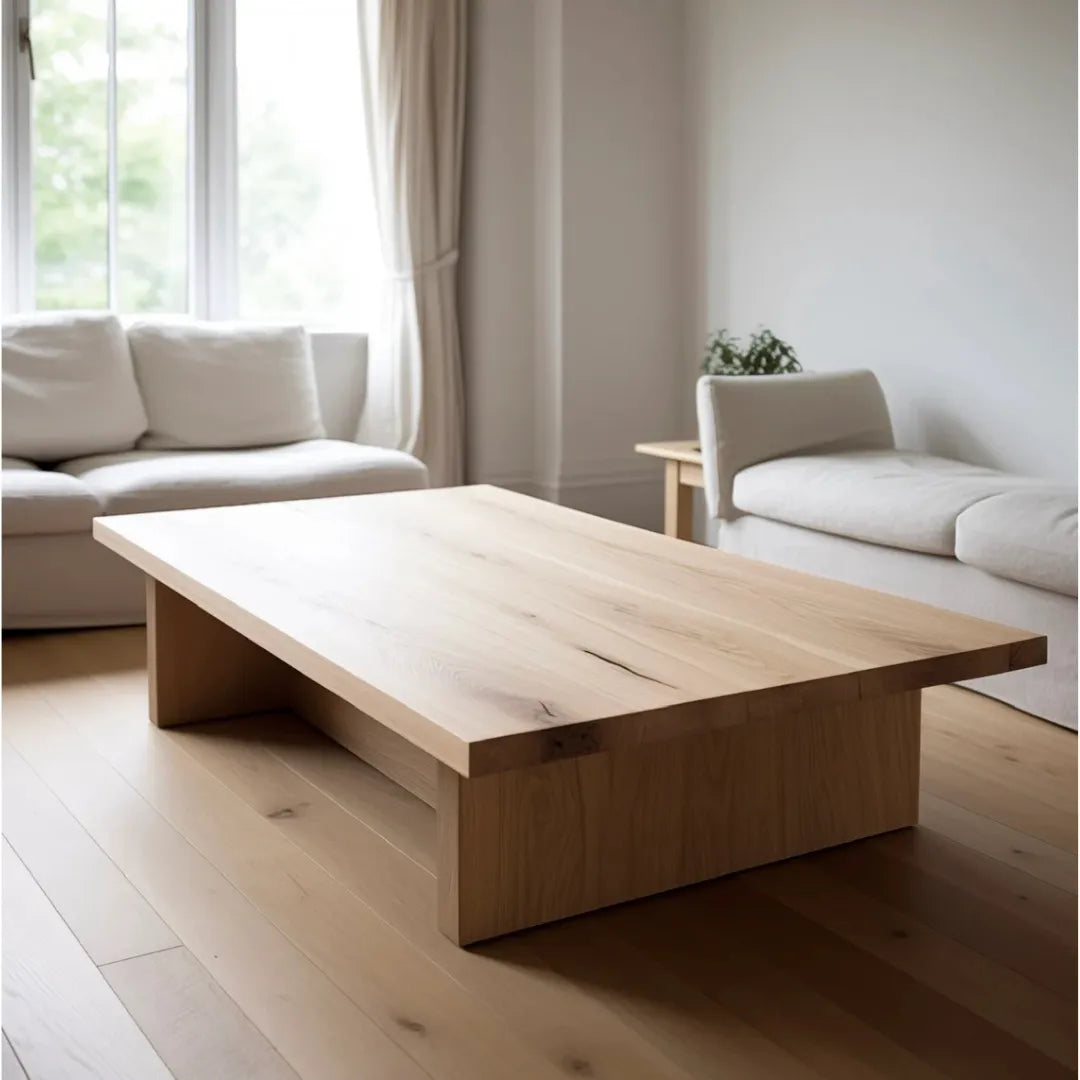 minimalist oak coffee table with simple modern design