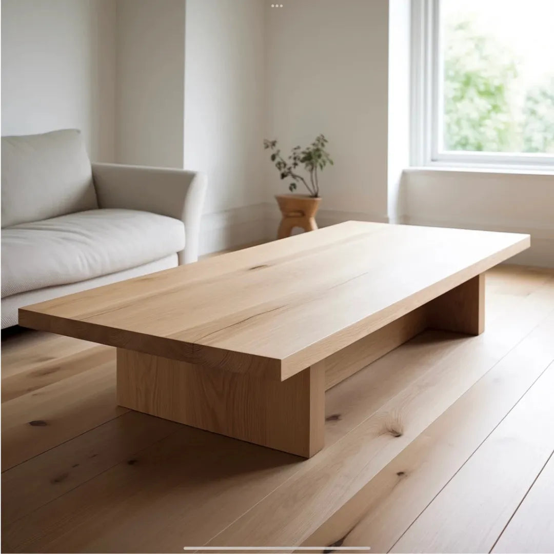 minimalist oak coffee table with simple modern design