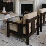 Modern Accent Chair With Wood Frame And Upholstered Cushion For Living Room