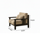 Modern Accent Chair With Wood Frame And Upholstered Cushion For Living Room