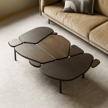 Modern Irregular Solid Wood Coffee Table For Living Room