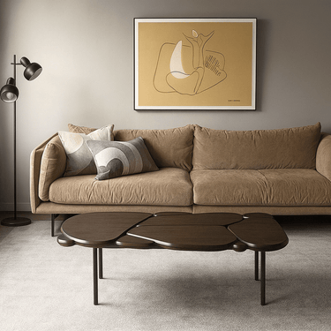 Modern Irregular Solid Wood Coffee Table For Living Room