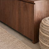 Modern Natural Wood Cabinet With Clean Front Design For Living Room