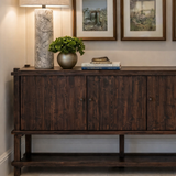 Modern Natural Wood Cabinet With Open Lower Shelf For Living Room