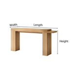 Modern Natural Wood Console Table With Clean Lines And Open Storage For Living Room