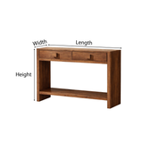 Modern Natural Wood Console Table With Elegant Drawers And Open Shelf For Living Room