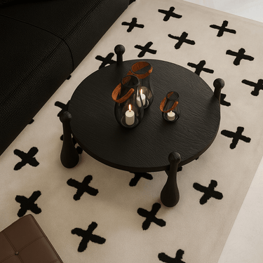 Modern Round Solid Wood Coffee Table For Living Room