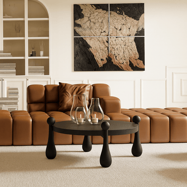 Modern Round Solid Wood Coffee Table For Living Room