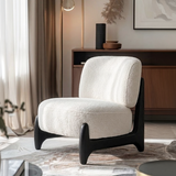 Modern Upholstered Accent Chair With Dark Wood Frame For Living Room