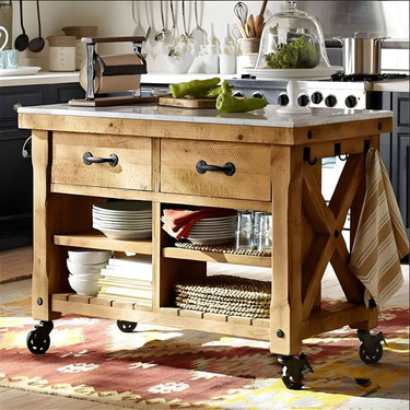 Modern Wooden Kitchen Island Cart For Kitchen