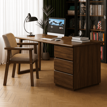 Modern Wooden Office Desk With Drawers For Home Office
