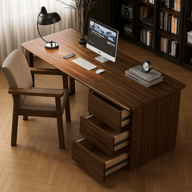 Modern Wooden Office Desk With Drawers For Home Office