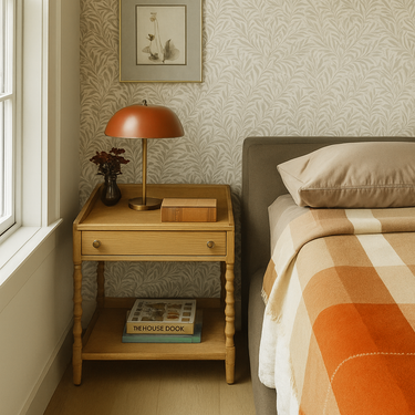 French Retro Solid Wood Nightstand Table For Bedroom