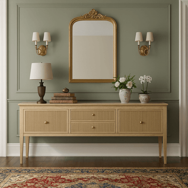 Rustic Farmhouse Solid Wood Console Table For Living Room