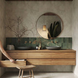 Scandinavian Bathroom Vanity With Natural Wood Finish And Integrated Storage For Bathroom