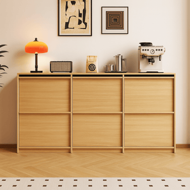 Scandinavian Style Simplistic Wooden Sideboard Storage Cabinet For Kitchen