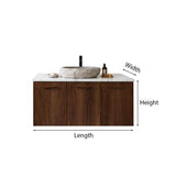 Scandinavian Wooden Bathroom Vanity With Faux Stone Top For Bathroom