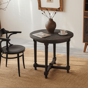 Vintage Rustic Round Solid Wood Hight Table