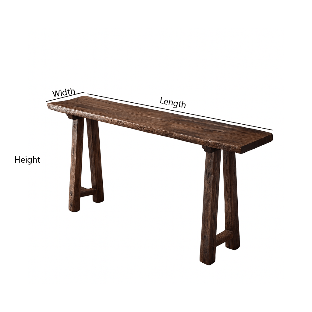 Farmhouse Minimalist Solid Wood Console Table For Living Room