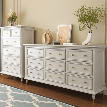 White Simplistic Wood Dresser Chest For Bedroom