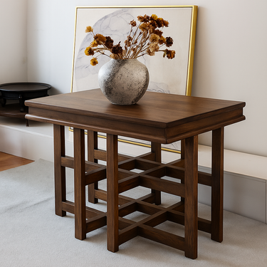 Vintage Teak Solid Wood Side Table For Living Room